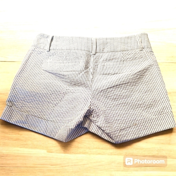 Women's Kut From the Cloth Gray and White Pinstripe High Waisted Shorts - Picture 6 of 9